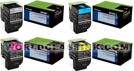 Lexmark Pack of All Moderate Yield Color Toner Cartridges for Lexmark CX310, CX410 and CX510 Series