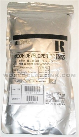 RICOH Type 16w Developer sviluppatore 888114 NERO PER RICOH AFICIO MP w3601 